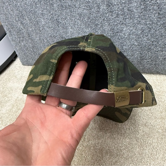 Built Ford Tough hat cap adjustable strap camo leather patch - Picture 5 of 10